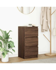 Buffet chêne marron 37,5x35x76 cm bois d'ingénierie | Mobilier & Déco