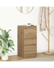 Buffet chêne artisanal 37,5x35x76 cm bois d'ingénierie | Mobilier & Déco