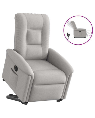 Fauteuil inclinable électrique gris nuage tissu | Mobilier & Déco
