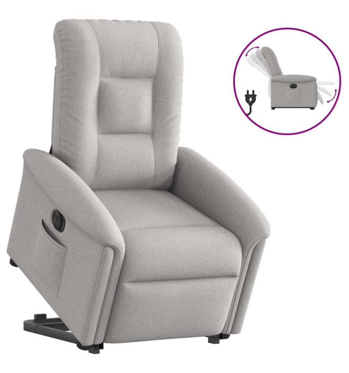 Fauteuil inclinable électrique gris nuage tissu | Mobilier & Déco