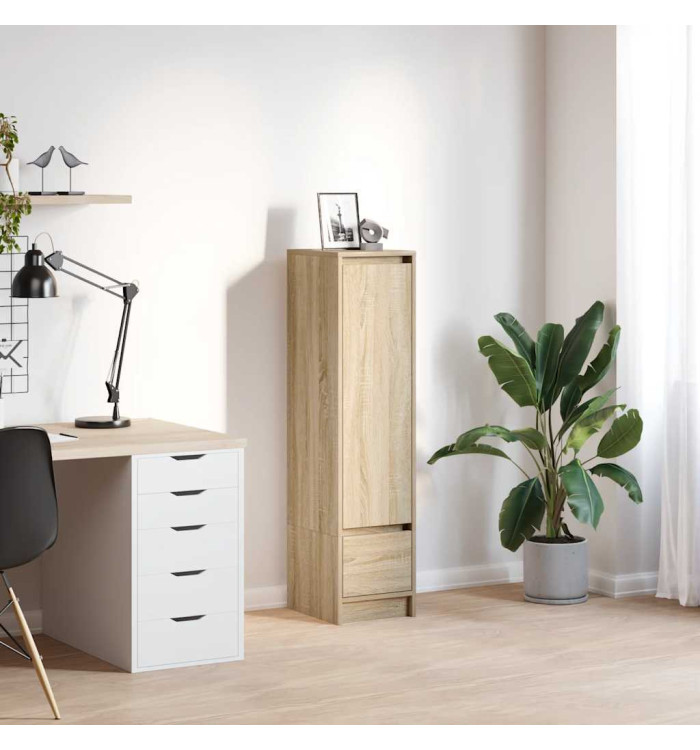 Buffet haut chêne sonoma 29,5x34x119,5 cm bois d'ingénierie | Mobilier & Déco
