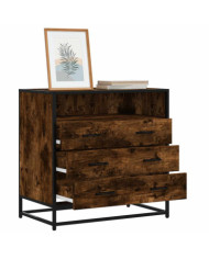 Commode chêne fumé 70x41x70 cm bois d'ingénierie | Mobilier & Déco