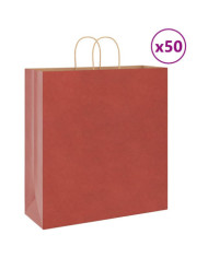 Sacs en papier 50 pcs avec poignées rouge 45x17x48 cm | Mobilier & Déco