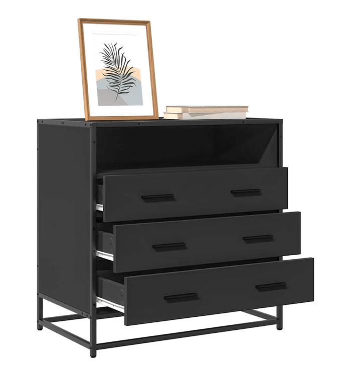 Commode noir 70x41x70 cm bois d'ingénierie | Mobilier & Déco