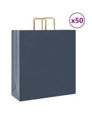 Sacs en papier 50 pcs avec poignées bleu 45x17x48 cm | Mobilier & Déco