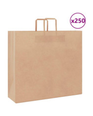 Sacs en papier 250 pcs avec poignées marron 54x15x49 cm | Mobilier & Déco