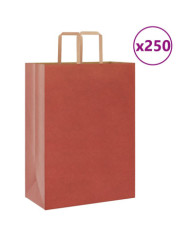 Sacs en papier 250 pcs avec poignées rouge 32x17x44 cm | Mobilier & Déco