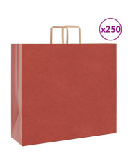 Sacs en papier 250 pcs avec poignées rouge 54x15x49 cm | Mobilier & Déco