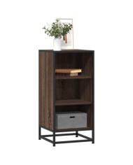 Buffet chêne marron 35,5x35x76 cm bois d'ingénierie et métal | Mobilier & Déco