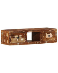 Meuble TV mural 100x32x25 cm bois massif de récupération | Mobilier & Déco