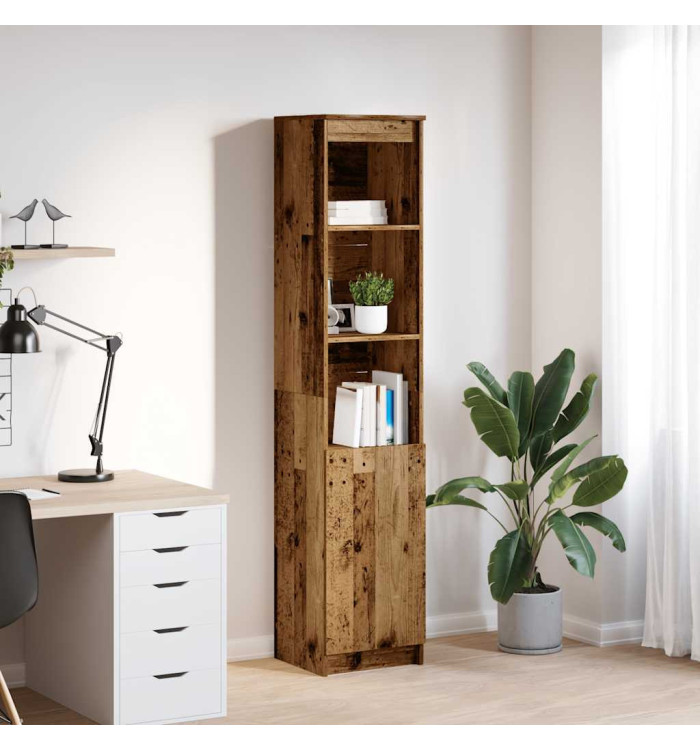 Buffet haut 37,5x35x180 cm vieux bois bois d'ingénierie | Mobilier & Déco