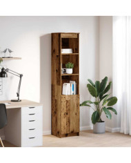 Buffet haut 37,5x35x180 cm vieux bois bois d'ingénierie | Mobilier & Déco