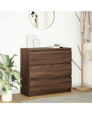 Buffet chêne marron 80x35x76 cm bois d'ingénierie | Mobilier & Déco