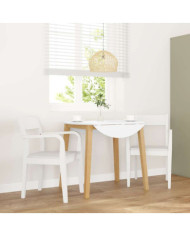 Chaises à manger 2 pcs blanc bois massif caoutchouc | Mobilier & Déco