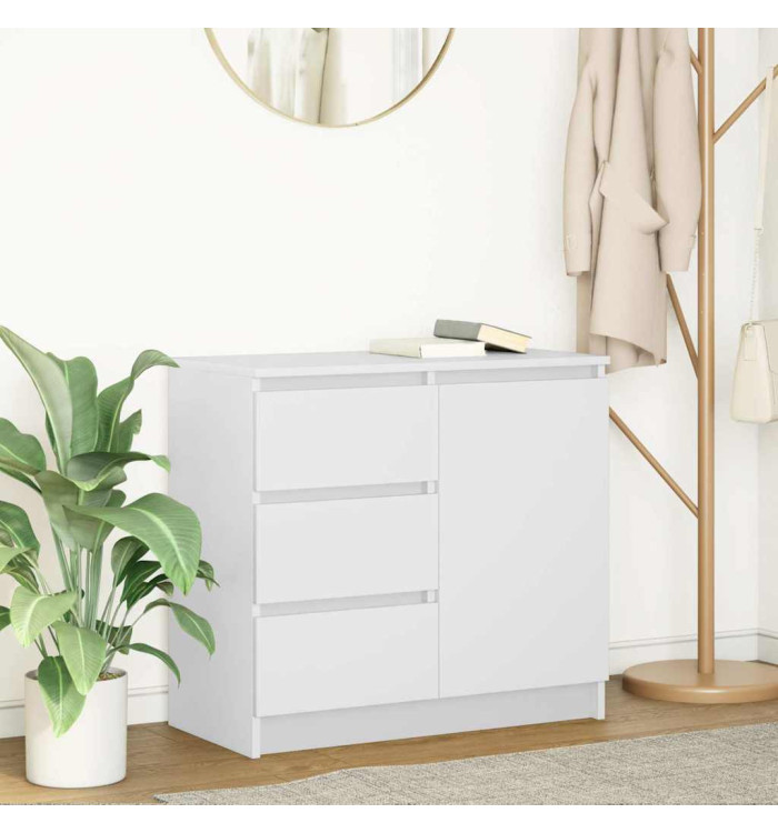 Buffet avec tiroir blanc 71x35x65 cm bois d'ingénierie | Mobilier & Déco