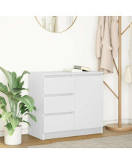 Buffet avec tiroir blanc 71x35x65 cm bois d'ingénierie | Mobilier & Déco