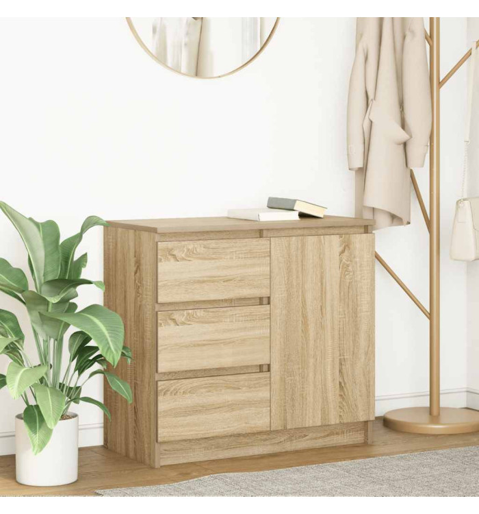 Buffet avec tiroir chêne sonoma 71x35x65 cm bois d'ingénierie | Mobilier & Déco