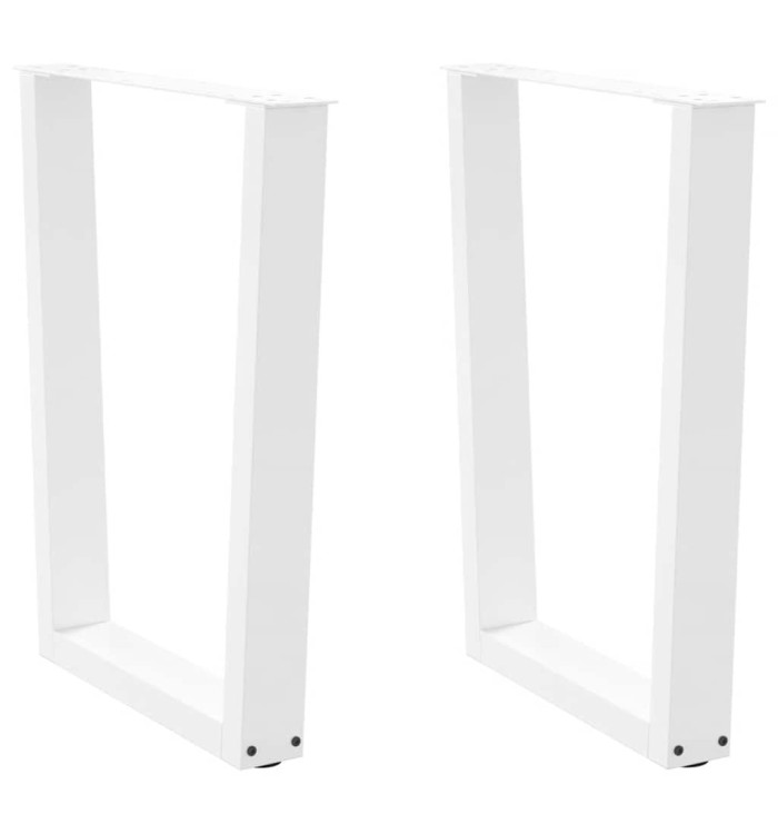 Pieds de table à manger en forme de V, 2 pièces, blanc, 70 x (72-73,3) cm, acier | Mobilier & Déco
