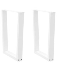 Pieds de table à manger en forme de V, 2 pièces, blanc, 70 x (72-73,3) cm, acier | Mobilier & Déco