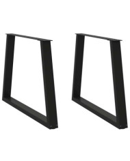 Pieds de table à manger en forme de V 2 pièces Noir 90 x (72-73,3) cm Acier | Mobilier & Déco