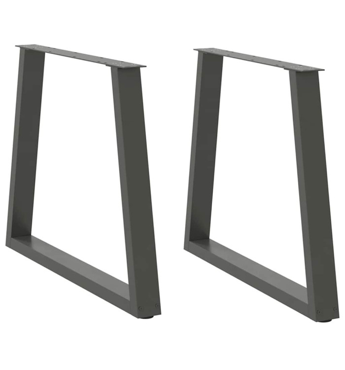 Pieds de table à manger en forme de V, 2 pièces, anthracite, 80 x (72-73,3) cm, acier | Mobilier & Déco