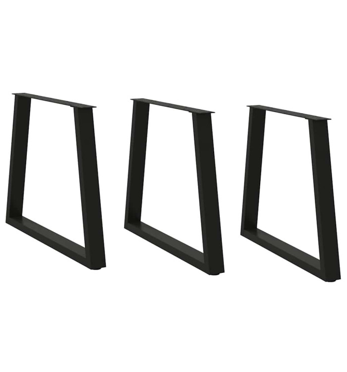 Pieds de table à manger en V 3 pièces Noir 80 x (72-73,3) cm Acier | Mobilier & Déco
