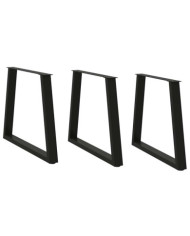 Pieds de table à manger en V 3 pièces Noir 80 x (72-73,3) cm Acier | Mobilier & Déco