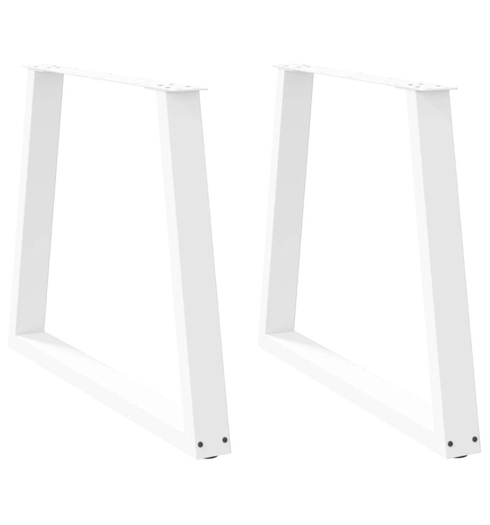 Pieds de table à manger en forme de V, 2 pièces, blanc, 70 x (72-73,3) cm, acier | Mobilier & Déco