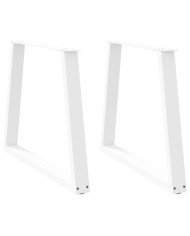 Pieds de table à manger en forme de V, 2 pièces, blanc, 70 x (72-73,3) cm, acier | Mobilier & Déco