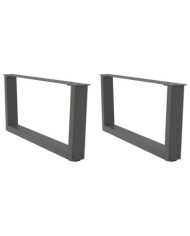 Pieds de table basse en forme de V, 2 pièces, anthracite, 70 x (30-31,3) cm, acier | Mobilier & Déco