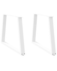 Pieds de table à manger en forme de V, 2 pièces, blanc, 100 x (72-73,3) cm, acier | Mobilier & Déco