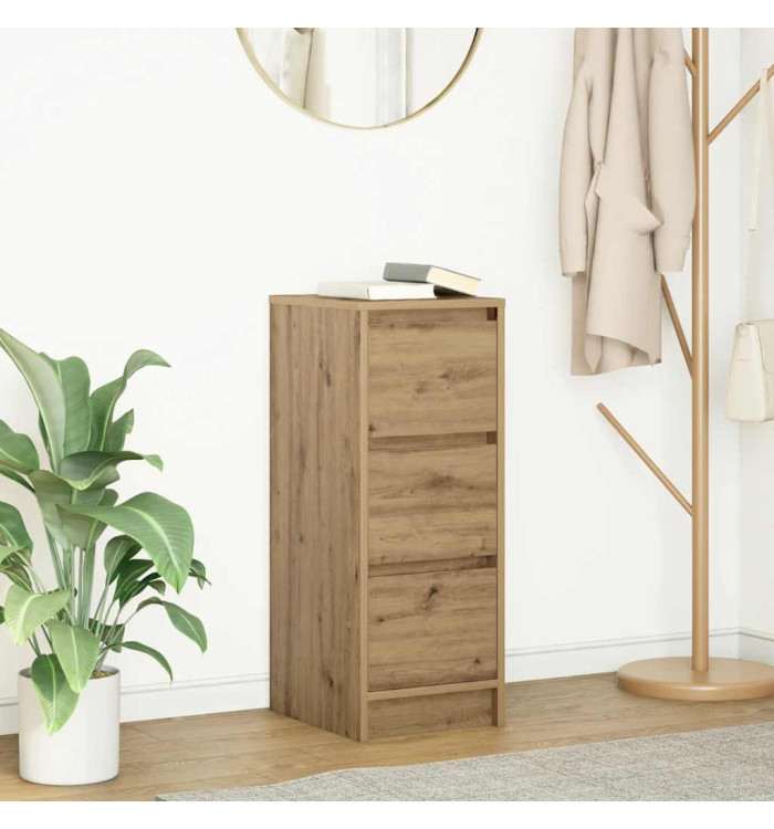 Buffet chêne artisanal 29,5x34x76 cm bois d'ingénierie | Mobilier & Déco