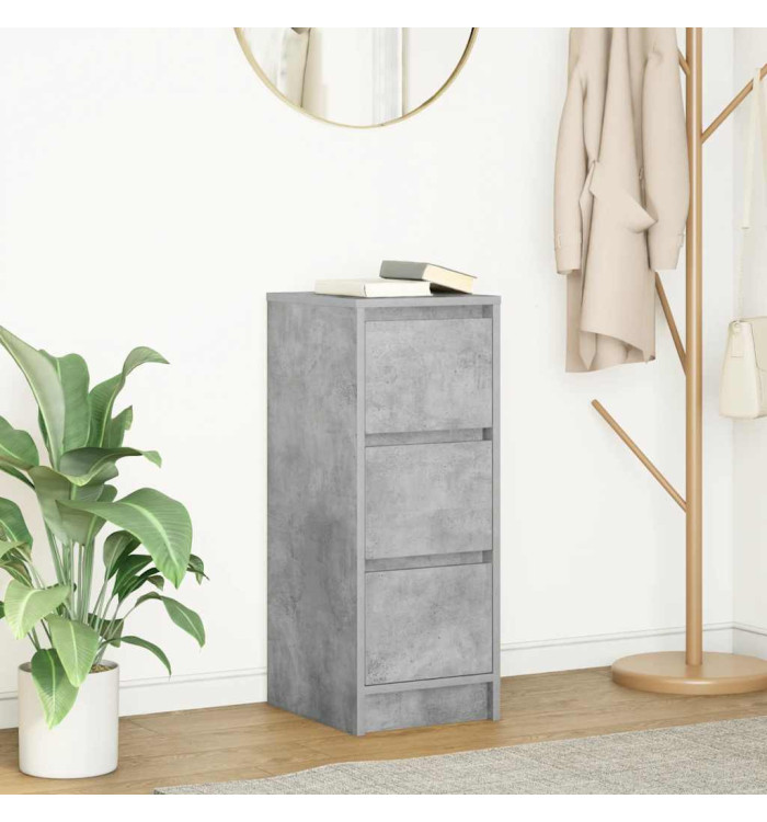 Buffet gris béton 29,5x34x76 cm bois d'ingénierie | Mobilier & Déco