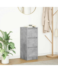 Buffet gris béton 29,5x34x76 cm bois d'ingénierie | Mobilier & Déco
