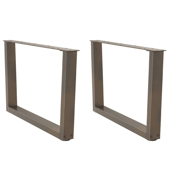 Pieds de table basse en forme de V, 2 pièces, acier naturel, 70 x (42-43,3) cm | Mobilier & Déco