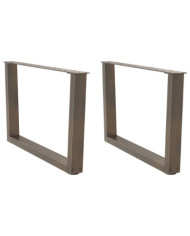Pieds de table basse en forme de V, 2 pièces, acier naturel, 70 x (42-43,3) cm | Mobilier & Déco