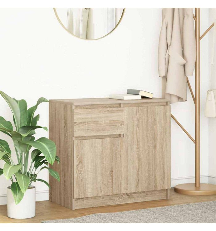 Buffet avec tiroir chêne sonoma 71x35x65 cm bois d'ingénierie | Mobilier & Déco