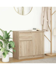 Buffet avec tiroir chêne sonoma 71x35x65 cm bois d'ingénierie | Mobilier & Déco