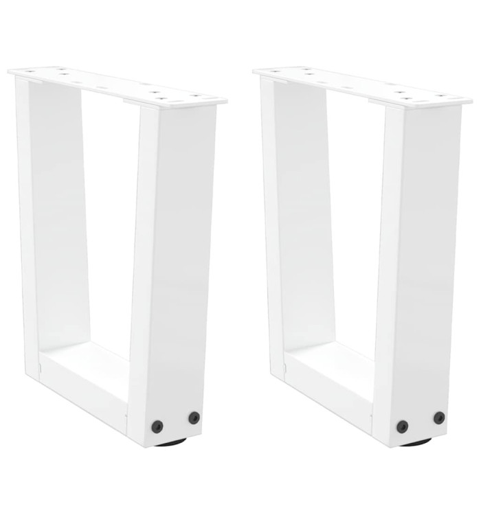 Pieds de table basse en forme de V, 2 pièces, blanc, 40 x (30-31,3) cm, acier | Mobilier & Déco