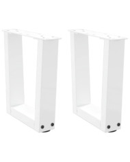 Pieds de table basse en forme de V, 2 pièces, blanc, 40 x (30-31,3) cm, acier | Mobilier & Déco