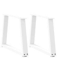 Pieds de table basse en forme de V, 2 pièces, blanc, 70 x (42-43,3) cm, acier | Mobilier & Déco