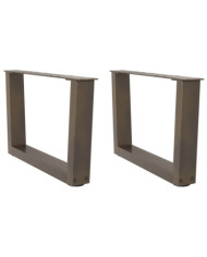 Pieds de table basse en forme de V, 2 pièces, acier naturel, 50 x (30-31,3) cm | Mobilier & Déco