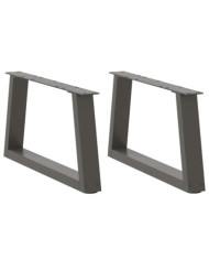 Pieds de table basse en forme de V, 2 pièces, anthracite, 60 x (30-31,3) cm, acier | Mobilier & Déco
