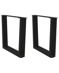 Pieds de table basse en forme de V, 2 pièces, noir, 60 x (42-43,3) cm, acier | Mobilier & Déco