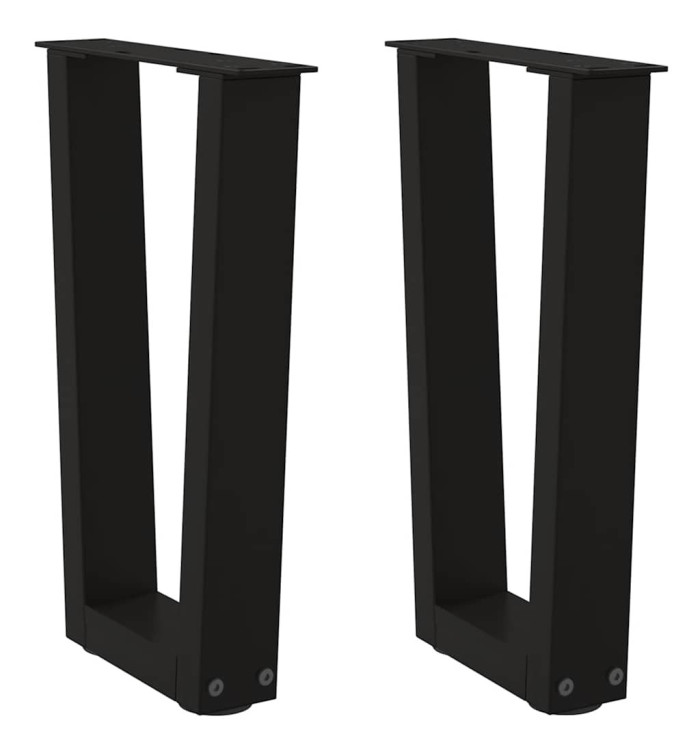 Pieds de table basse en V 2 pièces Noir 38 x (42-43,3) cm Acier | Mobilier & Déco