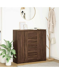 Buffet tiroirs chêne marron 100,5x35x98,5 cm bois d'ingénierie | Mobilier & Déco