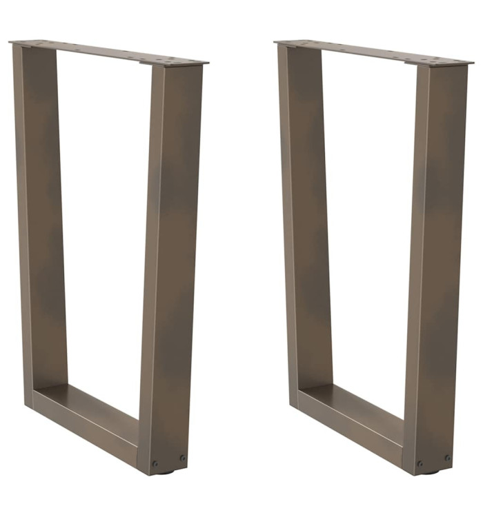 Pieds de table à manger en forme de V, 2 pièces, acier naturel, 70 x (72-73,3) cm | Mobilier & Déco
