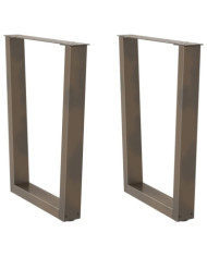 Pieds de table à manger en forme de V, 2 pièces, acier naturel, 70 x (72-73,3) cm | Mobilier & Déco