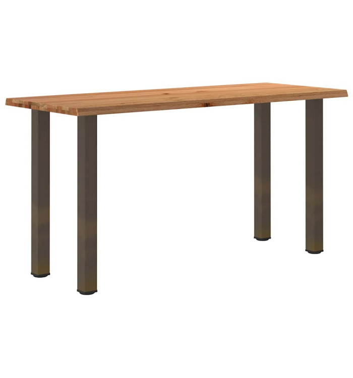 Table de bar rectangulaire en chêne massif avec bords naturels 200 x 80 x 92 cm | Mobilier & Déco