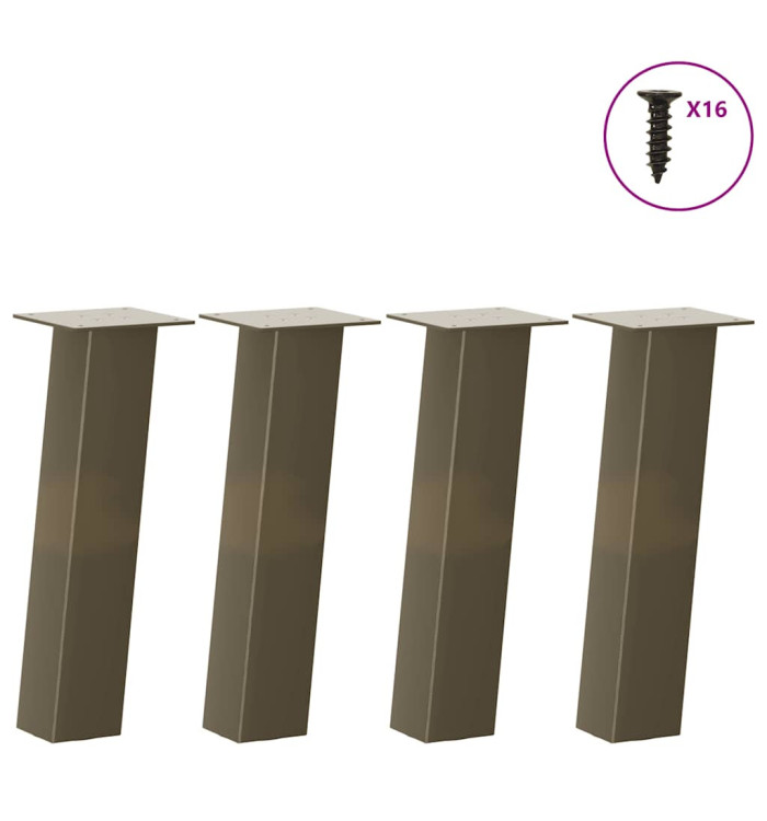Pieds de table basse 4 pièces Acier naturel 30 cm Acier | Mobilier & Déco
